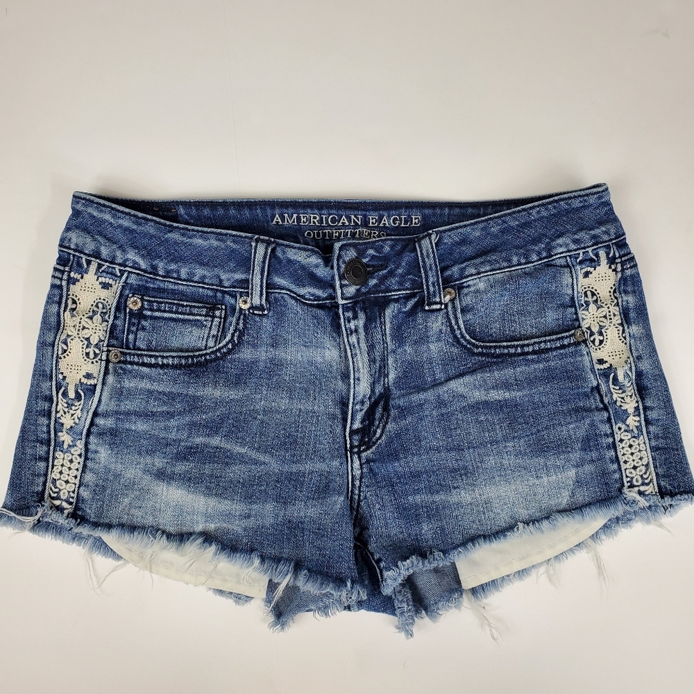 American Eagle Women's Stretch Shortie Shorts With Side Stitching